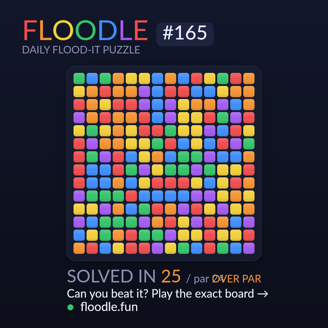 Floodle #165 starting board