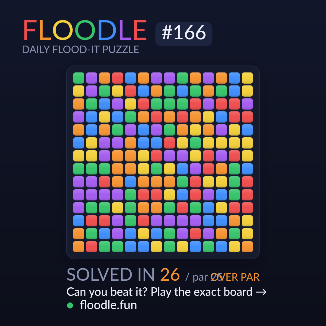 Floodle #166 starting board
