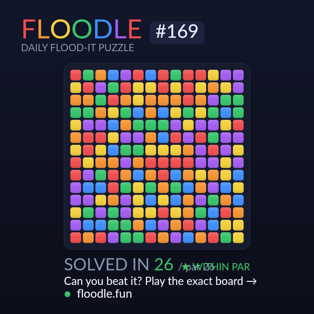 Floodle #169 starting board