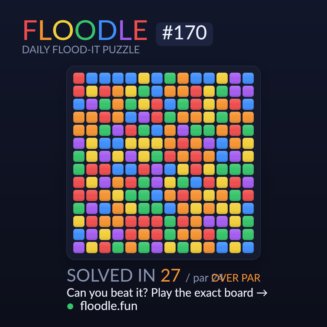 Floodle #170 starting board