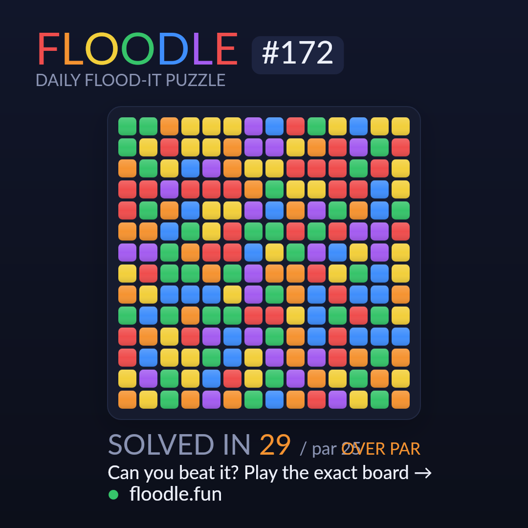Floodle #172 starting board