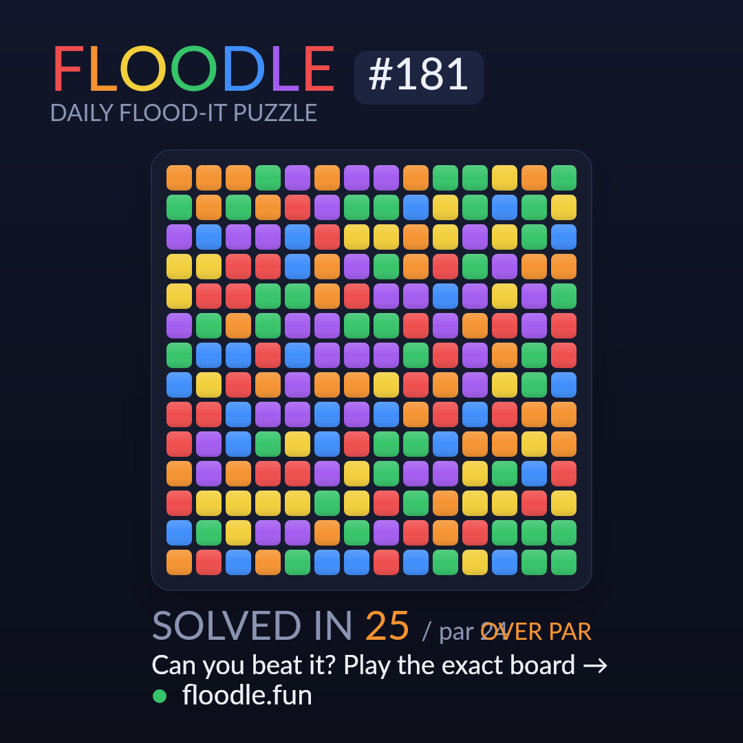 Floodle #181 starting board