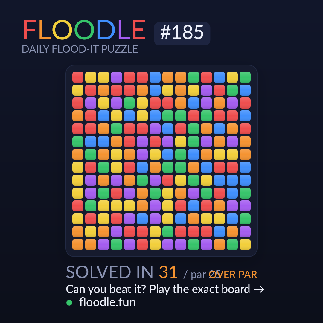 Floodle #185 starting board