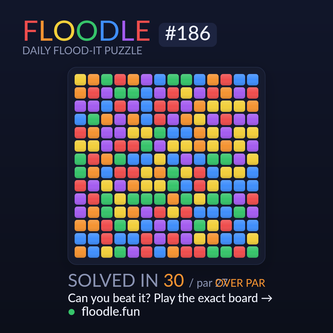 Floodle #186 starting board