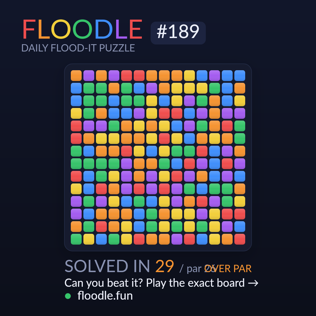 Floodle #189 starting board