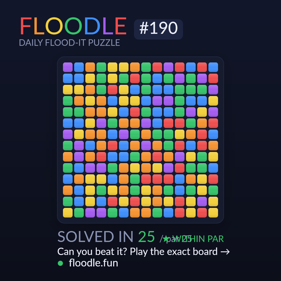 Floodle #190 starting board