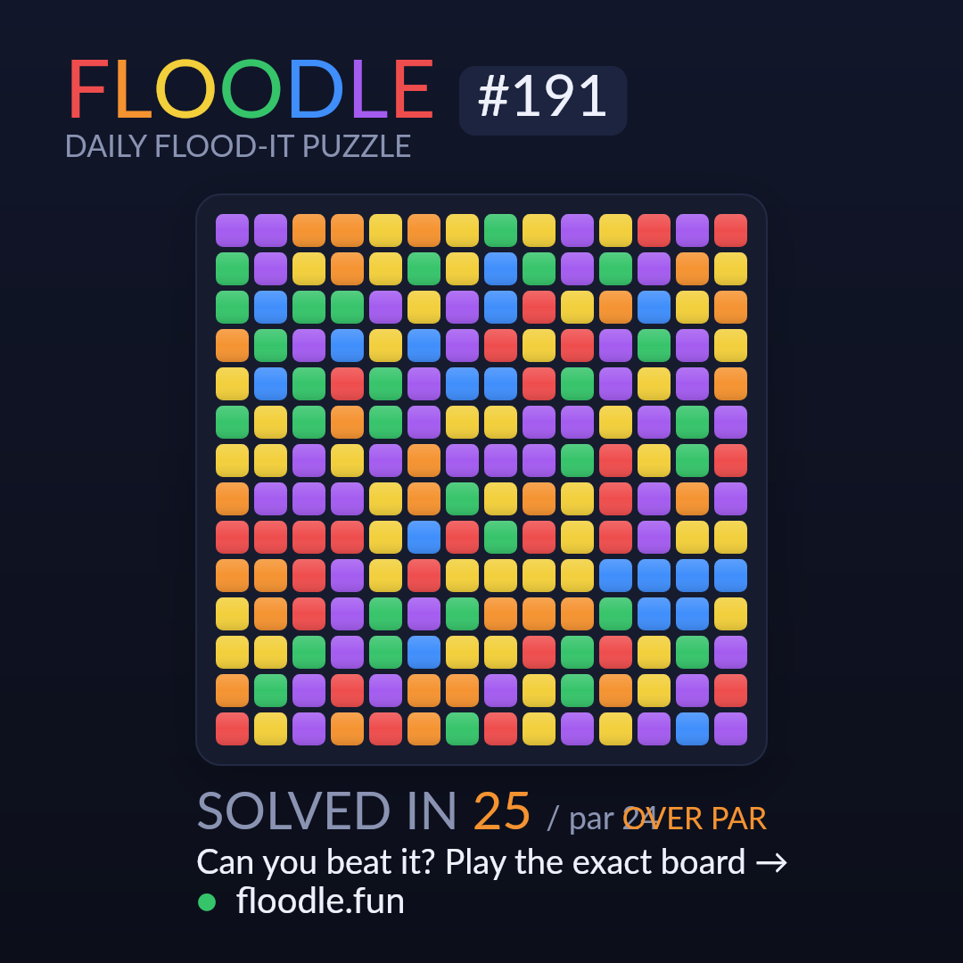 Floodle #191 starting board