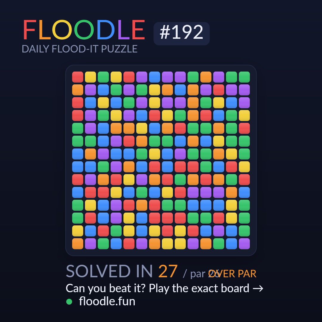 Floodle #192 starting board