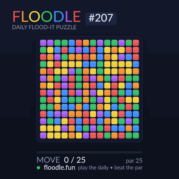 Floodle #207 solve animation