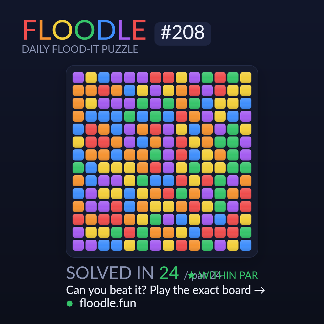 Floodle #208 starting board