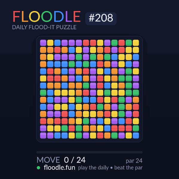 Floodle #208 solve animation