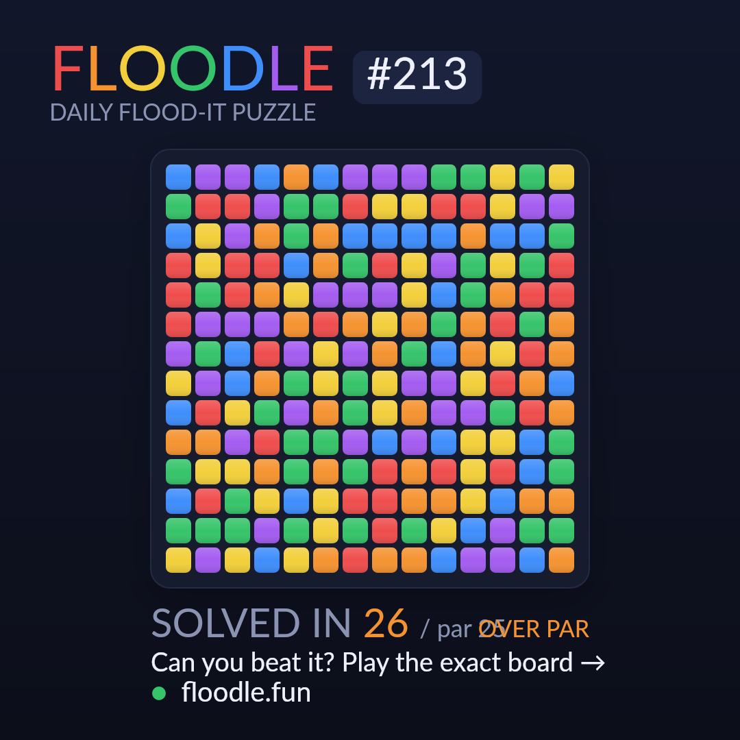 Floodle #213 starting board