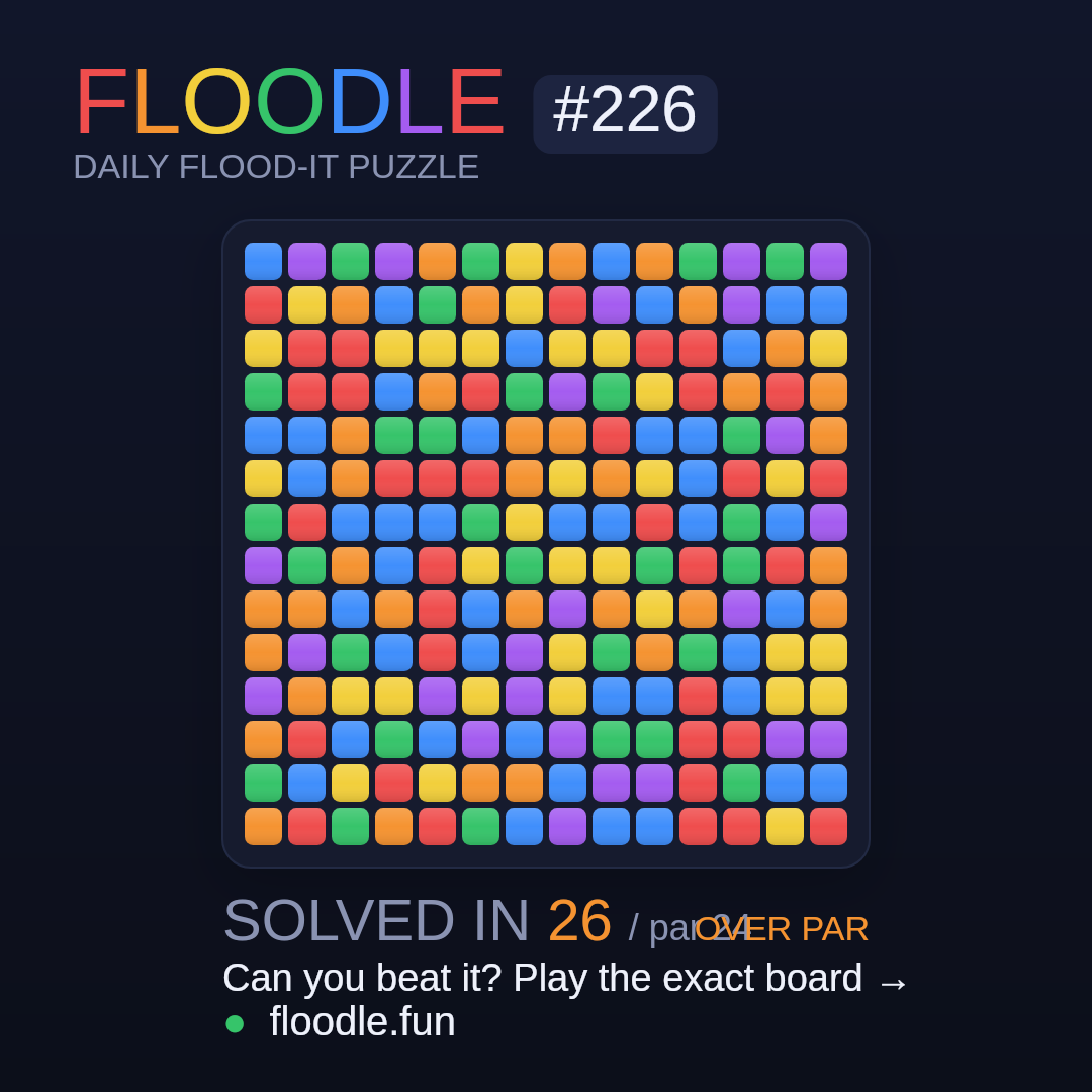 Floodle #226 starting board
