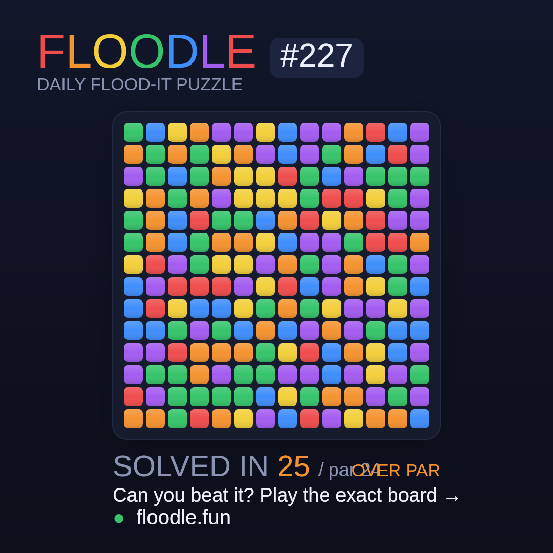 Floodle #227 starting board