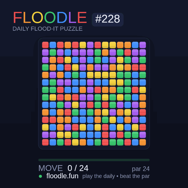 Floodle #228 solve animation