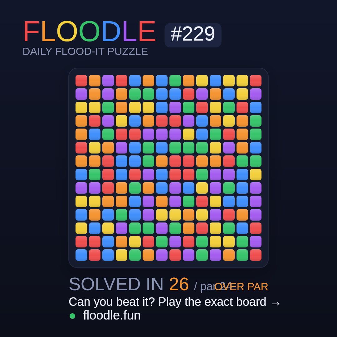 Floodle #229 starting board