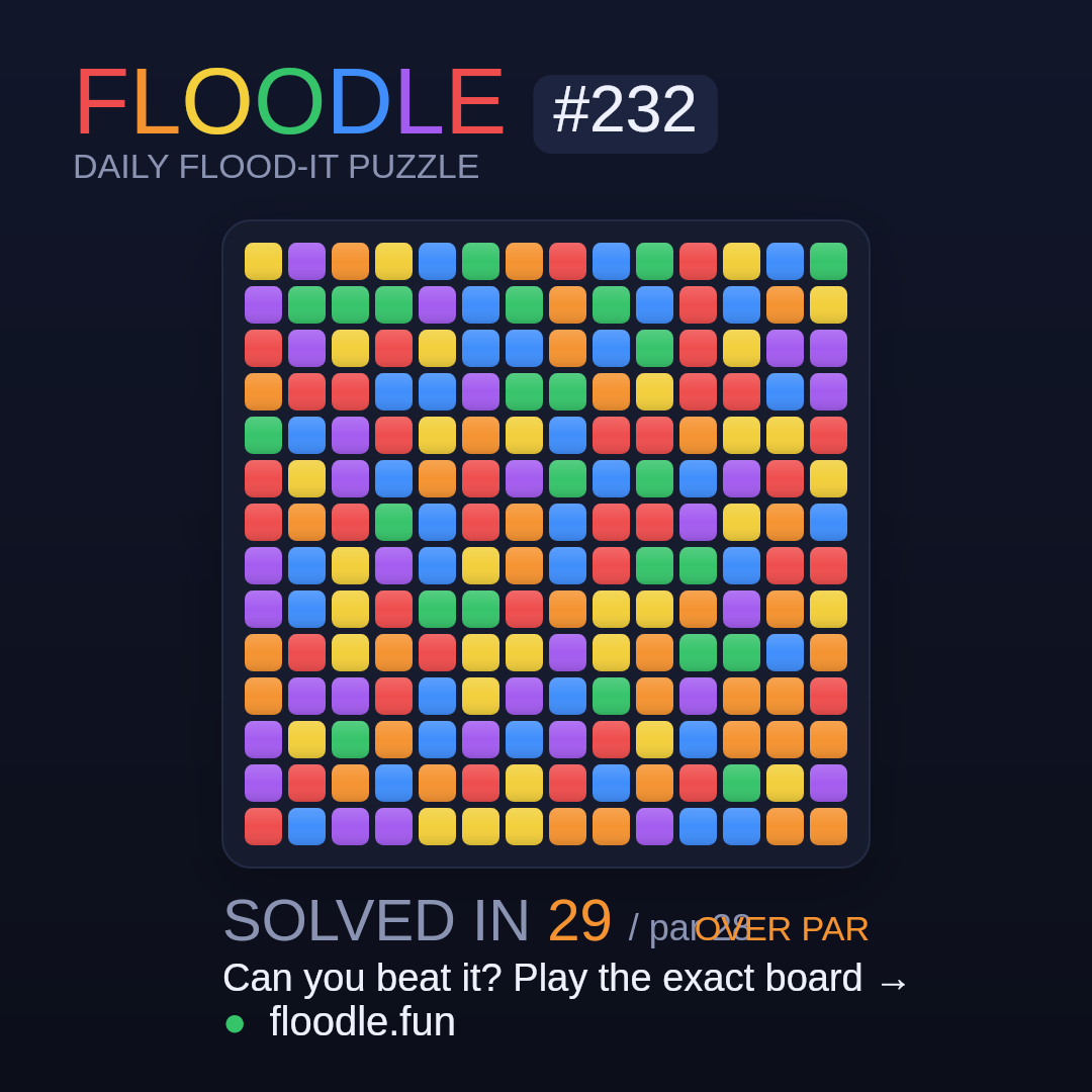 Floodle #232 starting board