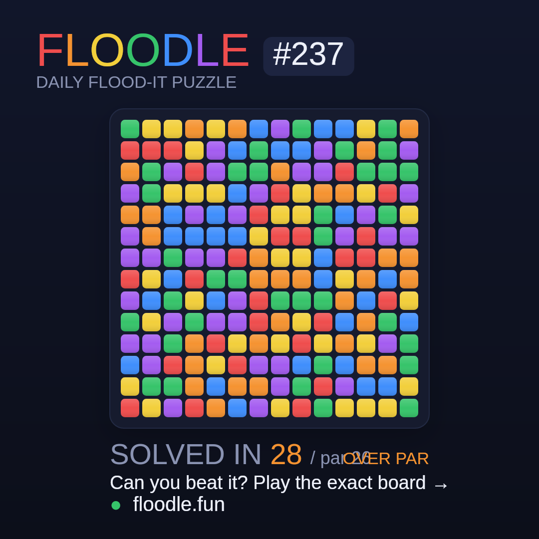 Floodle #237 starting board
