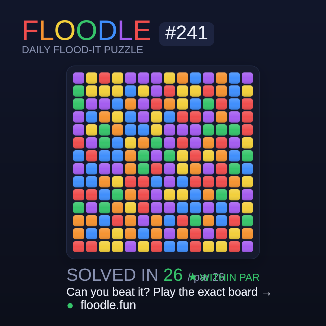 Floodle #241 starting board