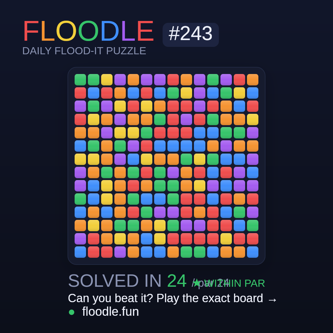 Floodle #243 starting board
