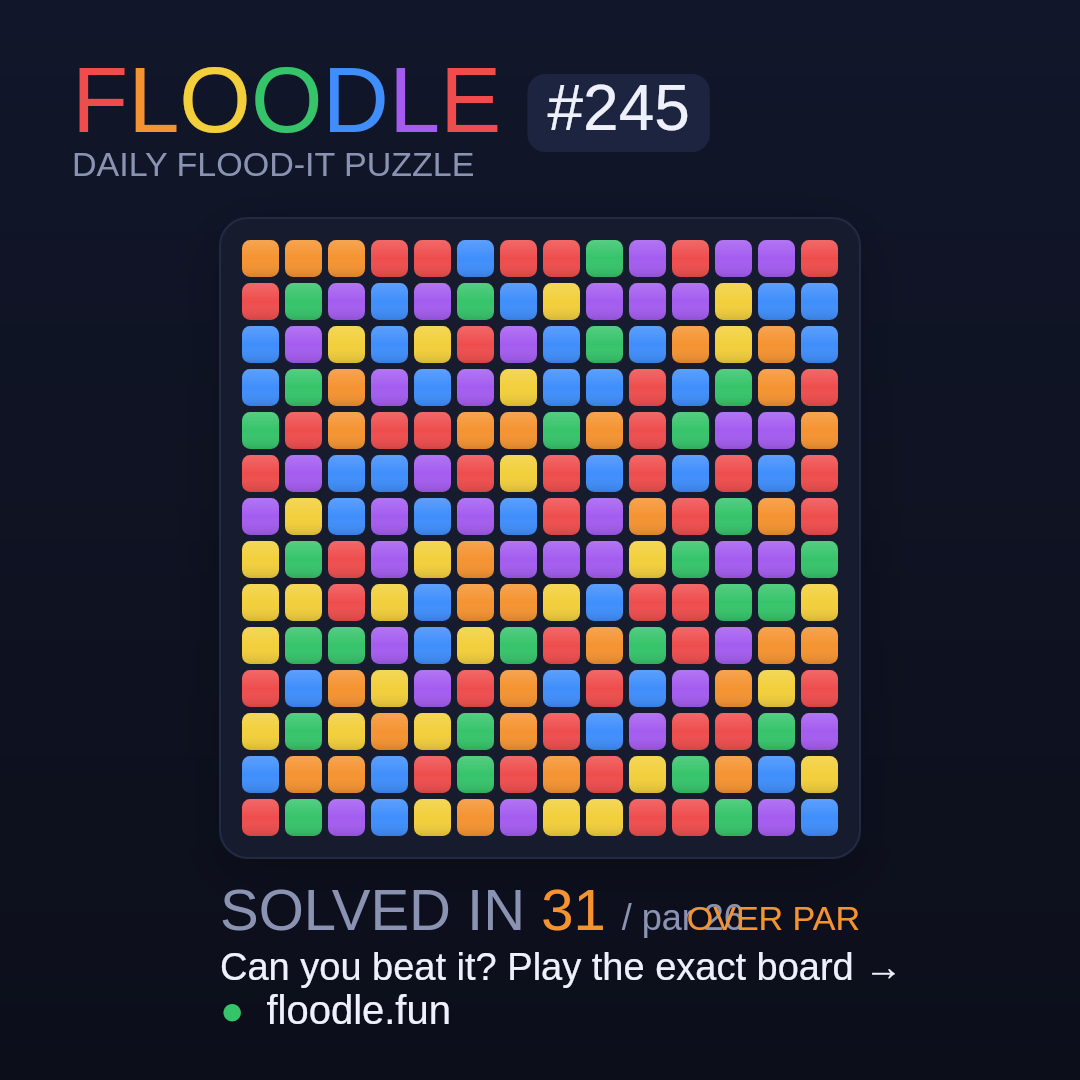 Floodle #245 starting board